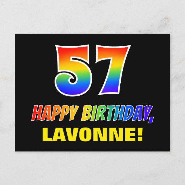 Carte Postale 57e anniversaire : Bold, amusant, simple, arc-en-c (Devant)
