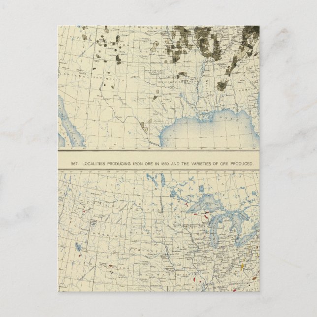 Carte Postale 58 Charbon 1890, minerai de fer 1889 (Devant)