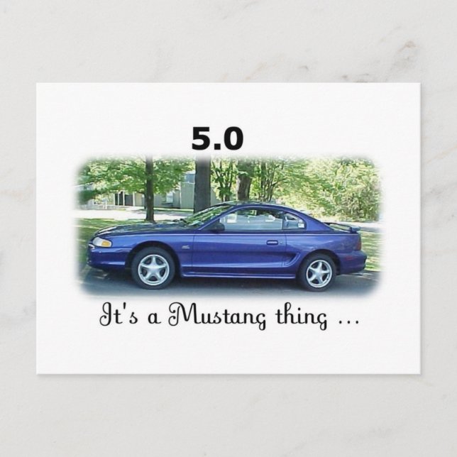 Carte Postale 5,0 Mustang (Devant)