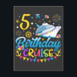 Carte Postale 5 anniversaire Croisière B-Day Fête<br><div class="desc">5th Birthday Cruise B-Day Party Amusant design Cadeau Standard Carte Postale Classic Collection.</div>