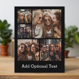 Carte Postale 5 Collage de photos Texte facultatif — PEUT Modifi