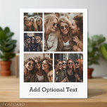 Carte Postale 5 Collage photo Texte facultatif — PEUT Modifier l<br><div class="desc">Ajoutez vos photos préférées à ce modèle amusant. Vous pouvez utiliser des photos carrés ou n'importe quelle photo pour cette grille. L'arrière - plan est une couleur solide et le texte est une police simple en blanc. Toutes ces couleurs peuvent être modifiées dans la zone de design avancé.</div>