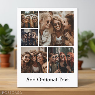 Carte Postale 5 Collage photo Texte facultatif — PEUT Modifier l