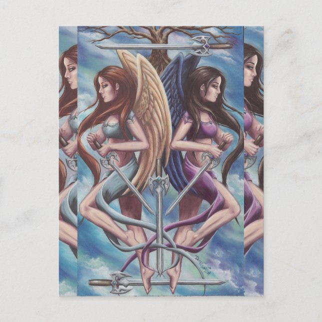 Carte Postale 5 of Swords Postcard (Devant)