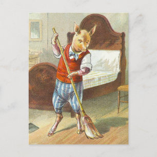 Carte Postale 5 petits cochons : Le cochon domestique