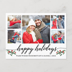 Carte Postale 5 Photo de Calligraphy Happy Holidays moderne