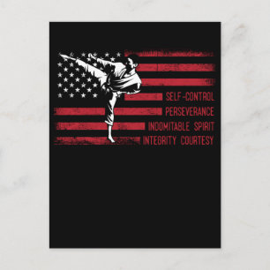 Carte Postale 5 Tenets American Taekwondo Combattre