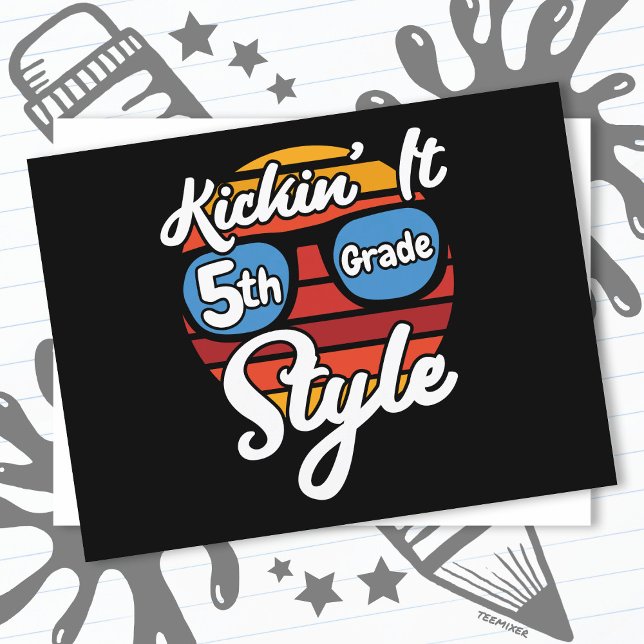 Carte Postale 5e année Première journée 5e année Retour à l'écol (Créateur téléchargé)