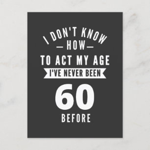 Carte Postale 60 ans et Fabuleux / Joyeux 60e Anniversaire