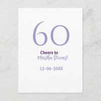 60 ans et fêtard anniversaire violet nom date styl