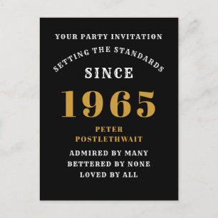 Carte Postale 60e Anniversaire 1965 Or Noir