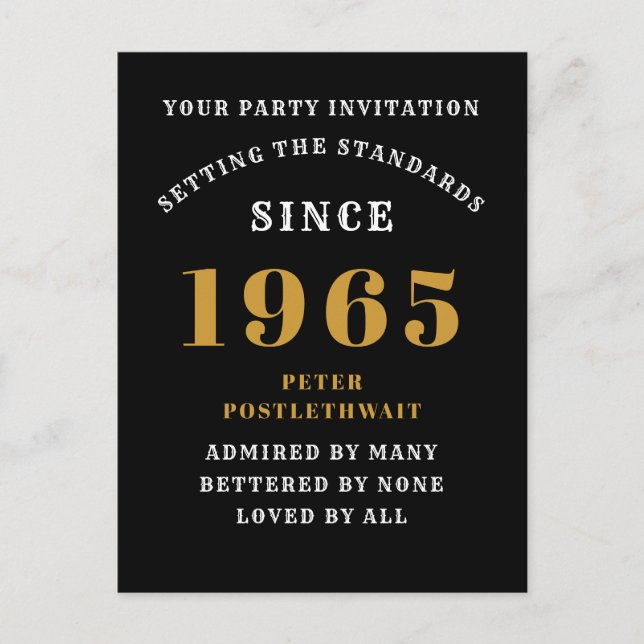 Carte Postale 60e Anniversaire 1965 Or Noir (Devant)