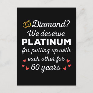 Carte Postale 60ème anniversaire du Mariage I - Diamond Funny Co