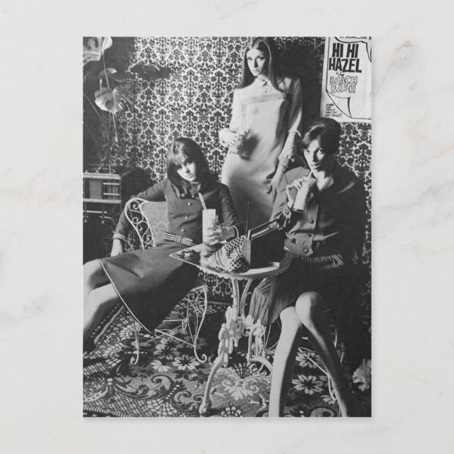 Carte Postale 60's Milkshake filles POSTCARD (Devant)