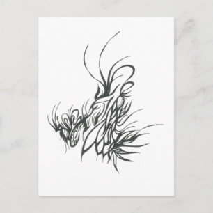 Carte Postale 61 Noir et Blanc Art Tribal Tatouage Abstrait