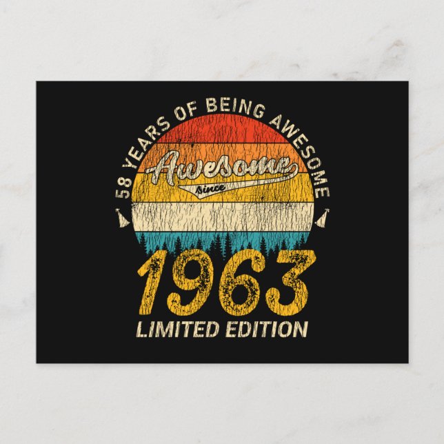 Carte Postale 62 Ans 1963 Rétro Incroyable Cadeau pour un 62ème  (Devant)