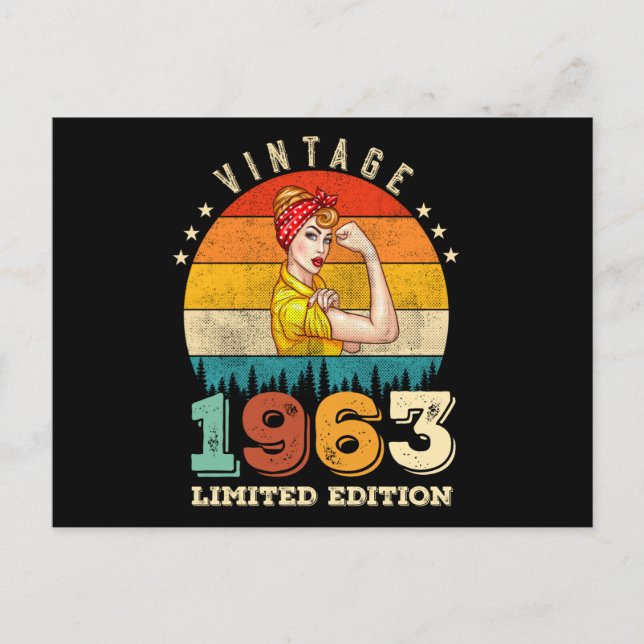 Carte Postale 62 Ans Anniversaire 1963 Vintage 62e Anniversaire  (Devant)