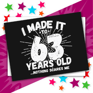 Carte Postale 63 ans mème sarcastique drôle 63e anniversaire