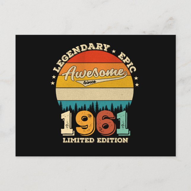 Carte Postale 64 Ans Anniversaire 1961 Superbe Cadeau 64ème Anni (Devant)