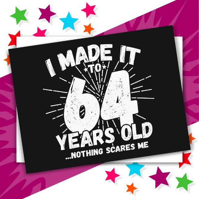 Carte Postale 64 ans sarcasme drôle 64e anniversaire (Créateur téléchargé)