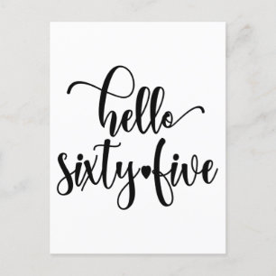 Carte Postale 65e anniversaire Femmes Bonjour 65 Mignon 65 ans