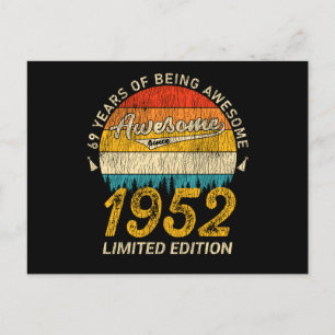 Carte Postale 69 ans Anniversaire 1952 stupéfiant depuis 69e ann