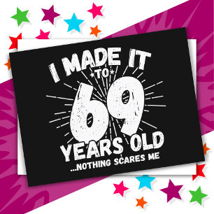 Carte Postale 69 ans drôle mème anniversaire 69 ans