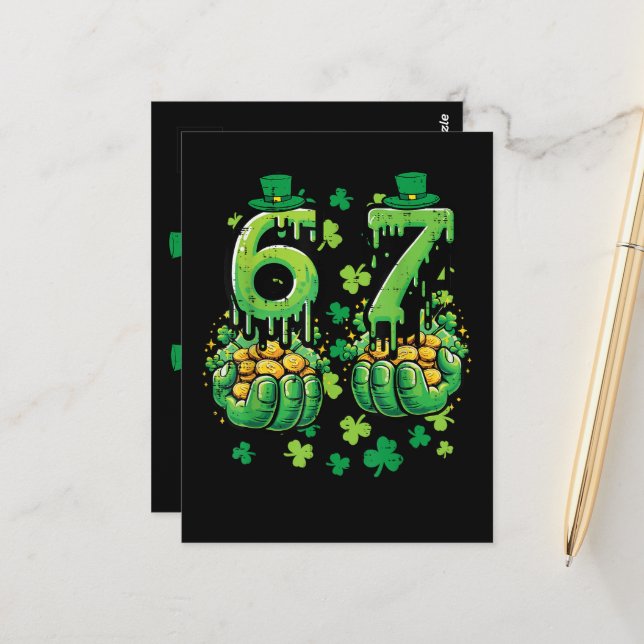 Carte Postale 6 7 Jour de la Saint-Patrick (Devant/Arrière en situation)