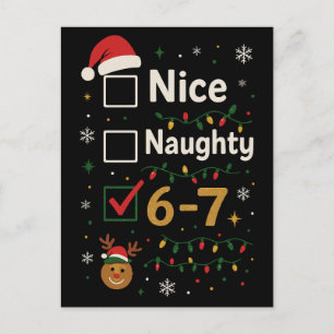 Carte Postale 6-7 Noël Méchant ou Gentil Meme