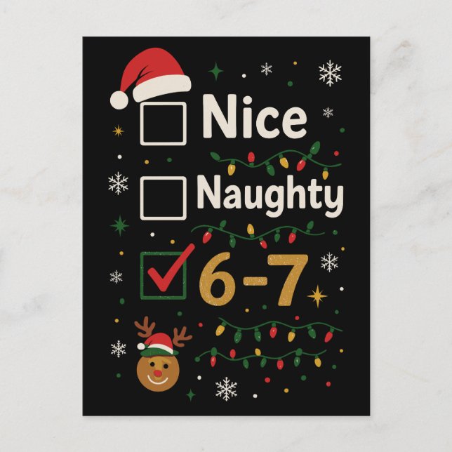 Carte Postale 6-7 Noël Méchant ou Gentil Meme  (Devant)