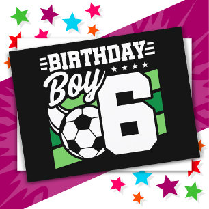 Carte Postale 6 ans Football Party 6e anniversaire garçon
