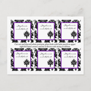 Carte Postale 6 Favoriser les étiquettes Mariage Black Purple Da