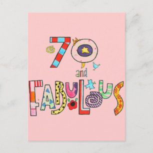Carte Postale 70 and Fabulous Happy 70th Birthday