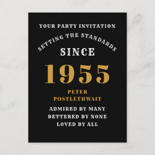 Carte Postale 70e Anniversaire 1955 Or Noir