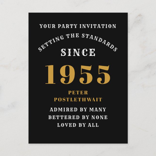 Carte Postale 70e Anniversaire 1955 Or Noir (Devant)