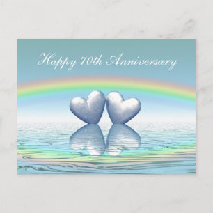 Carte Postale 70e Anniversaire Cœurs de Platine