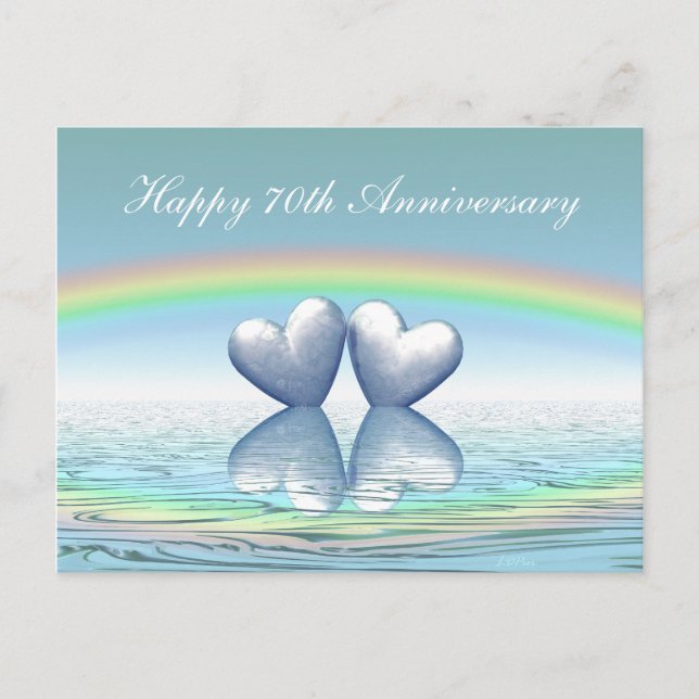 Carte Postale 70e Anniversaire Cœurs de Platine (Devant)
