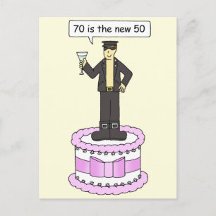Carte Postale 70e anniversaire Humour de dessin gay pour HIm