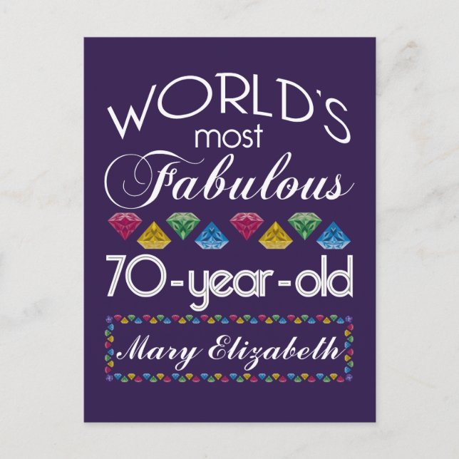 Carte Postale 70e anniversaire Les plus fabuleuses pierres color (Devant)