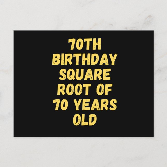 Carte Postale 70ème anniversaire racine carré de 70 ans (Devant)