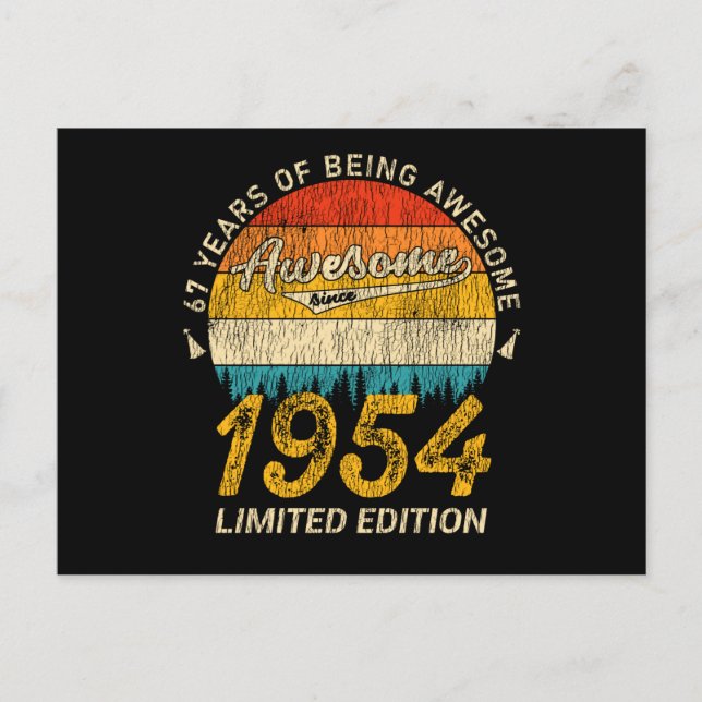 Carte Postale 71 Ans 1954 Retro Awesome 71e anniversaire Cadeau (Devant)