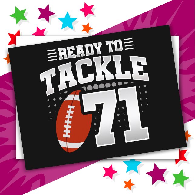 Carte Postale 71 ans Tackle Football Party 71e anniversaire (Créateur téléchargé)
