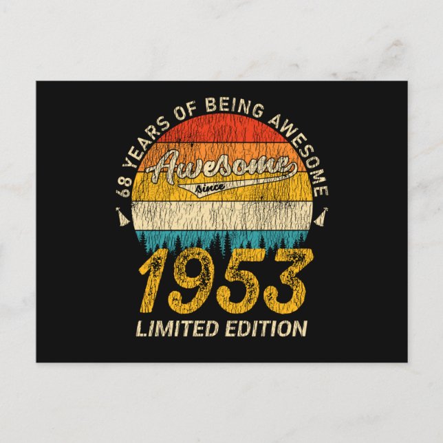 Carte Postale 72 ans 1953 Retro Awesome 72e anniversaire Cadeau (Devant)