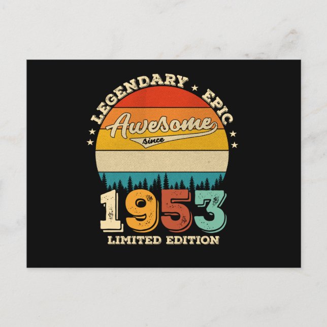 Carte Postale 72 Ans Anniversaire 1953 Cadeau Incroyable pour 72 (Devant)
