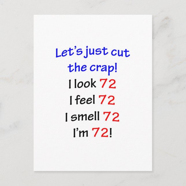 Carte Postale 72 Coupons la merde (Devant)