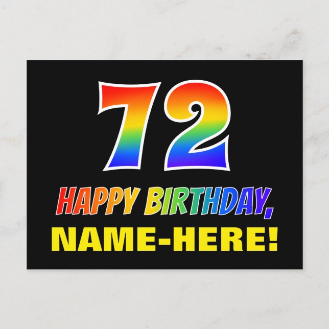 Carte Postale 72e anniversaire : audacieux, amusant, simple, arc (Devant)
