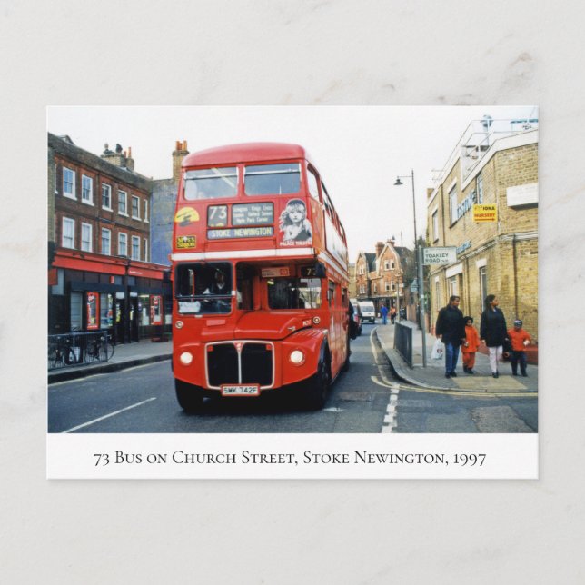 Carte Postale 73 Bus Stoke Newington Church St N16 en 1997 (Devant)
