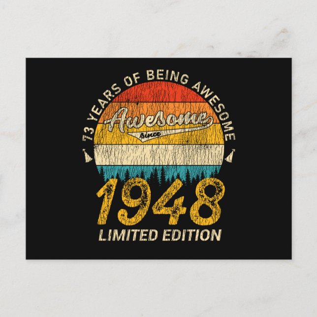 Carte Postale 77 Ans 1948 Rétro Génial Cadeau pour 77e Anniversa (Devant)