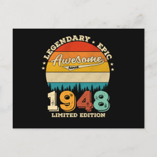 Carte Postale 77 Ans Anniversaire 1948 Cadeau Incroyable pour 77