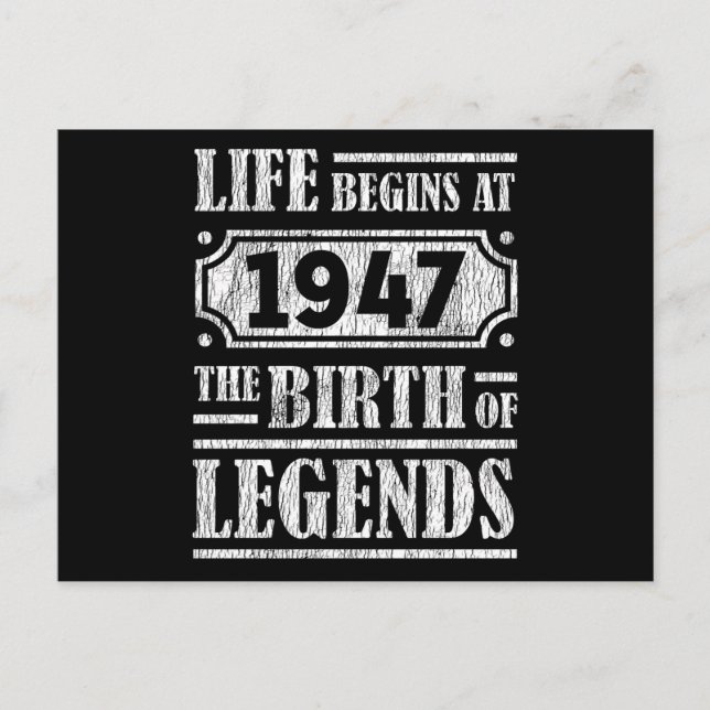 Carte Postale 78 Ans Anniversaire De Naissance 1947 Naissance D' (Devant)